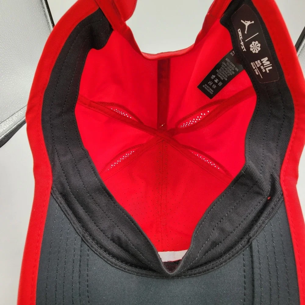 Jordan Hat Mens Adjustable Nike Dri FIT Club Cap Unstructured Gym Red Sz M/L NEW